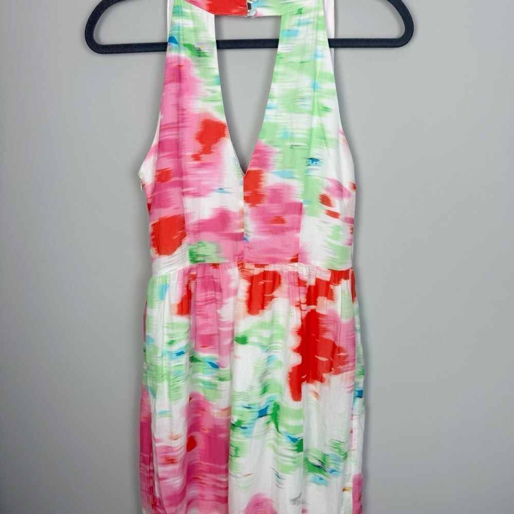 MM COUTURE | Watercolor Full Length Maxi Dress Back Cutout Women’s Size Medium - Picture 7 of 9